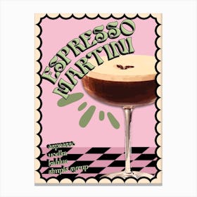 Espresso Martini Cocktail Print 1 Canvas Print