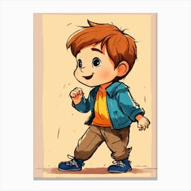 Cartoon Boy Canvas Print