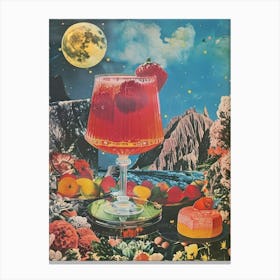 Red Fruity Jelly Retro Collage 1 Canvas Print