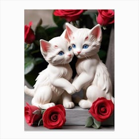 Two White Kittens 1 Canvas Print