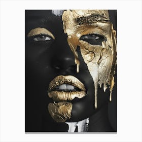 Gold Face Painting Canvas Print