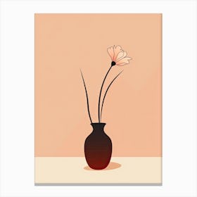 Flower In A Vase Line Art 3 Canvas Print