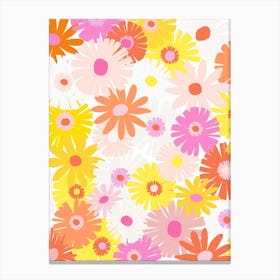 Crepe Paper Flowers In Summer Canvas Print
