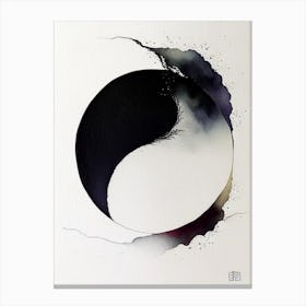 Minimal 2 Yin and Yang Japanese Ink Canvas Print