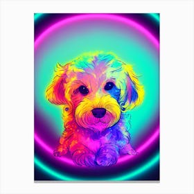 Neon Goldendoodle Canvas Print