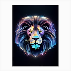Neon Lion Head 1 Canvas Print