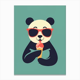 Panda Eating Ice Cream Canvas Print
