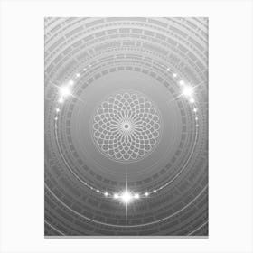Geometric Glyph in White and Silver with Sparkle Array n.0335 Canvas Print