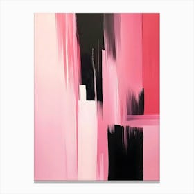 Pink And Black Abstract Painting Canvas Print