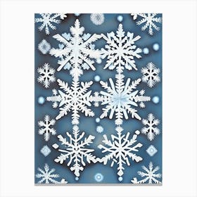Winter Snowflake Pattern, Snowflakes, Rothko Neutral 2 Canvas Print