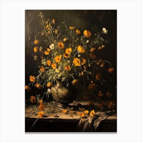 Baroque Floral Still Life Buttercup 3 Canvas Print