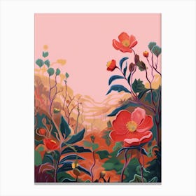 Boho Wildflower Painting Wild Rose 2 Canvas Print