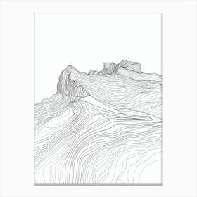 Pikes Peak Usa Line Drawing 3 Canvas Print