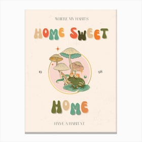 Home Sweet Home Retro Quote  Canvas Print