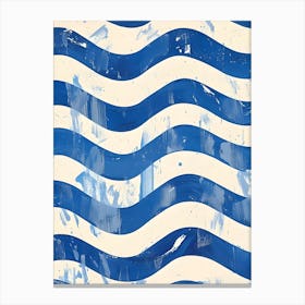 Blue And White Waves 1 Canvas Print