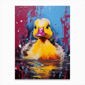 Pop Art Duckling Paint Splash 2 Canvas Print