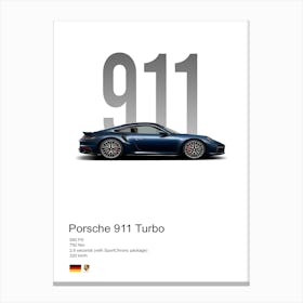 911 Turbo Porsche Canvas Print