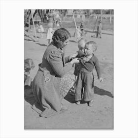 Children And Their Teacher At The Fsa (Farm Security Administration) Farm Family Migratory Labor Camp Canvas Print