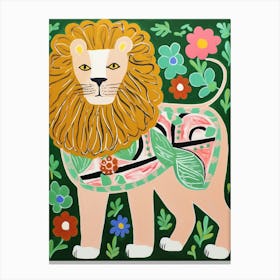 Maximalist Animal Painting Lion 1 Canvas Print