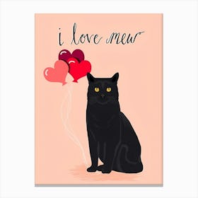 I Love You Cat Canvas Print