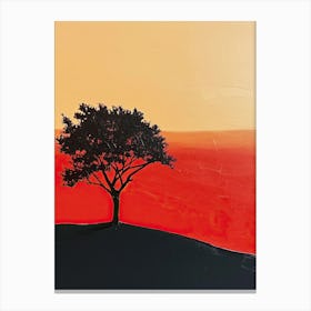 Lone Tree At Sunset Canvas Print