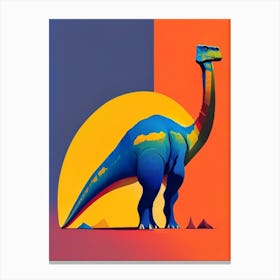 Hadrosaurus Primary Colours Dinosaur Canvas Print