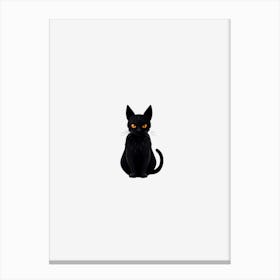 Black Cat On A Black Background Canvas Print