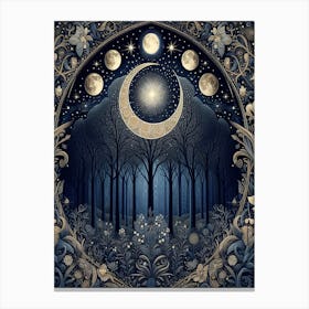 Moon In The Forest 3 Canvas Print