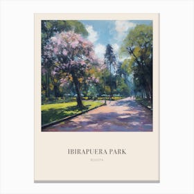 Ibirapuera Park Bogota Vintage Cezanne Inspired Poster Canvas Print