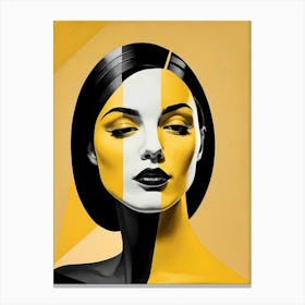 Minimalism Geometric Woman Portrait Pop Art (59) Canvas Print