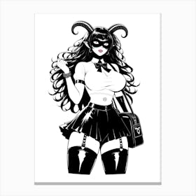 Gothic Succubus Schoolgirl (C) Canvas Print