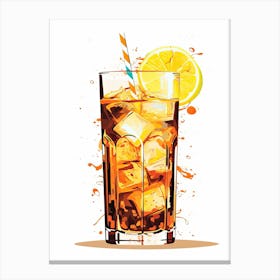 Illustration Long Island Iced Tea Floral Infusion Cocktail 1 Canvas Print