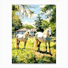 Horses Painting In Lexington Kentucky, Usa 3 Canvas Print