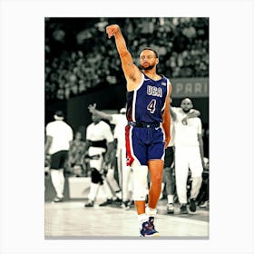 Stephen Curry Of Team United States Reacts During The Men S Gold Medal Game Between Team France Canvas Print