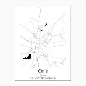 Celle,Germany Minimalist Map Canvas Print