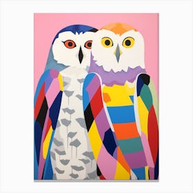 Colourful Kids Animal Art Snowy Owl 1 Canvas Print