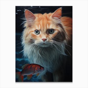 Cat And Fish Canvas Print