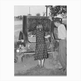 Migrants Loading Rear Deck Of Automobile While Camped Near Prague, Oklahoma, Lincoln County, Oklahoma Canvas Print