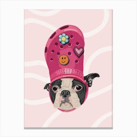 Dog In A Croc Canvas Print