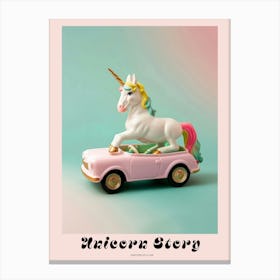 Toy Unicorn In A Toy Car 1 Poster Lienzo