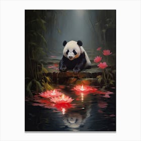 Panda Art In Romanticism Style 4 Canvas Print