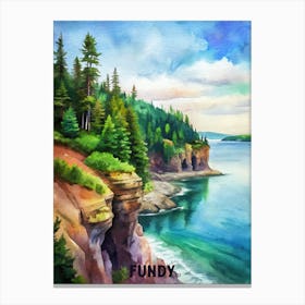 Fundy National Park Watercolor Painting Canvas Print