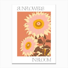 Sunflowers In Bloom Flowers Bold Illustration 4 Canvas Print