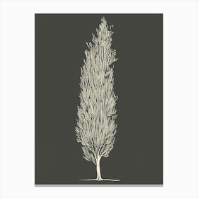 Cypress Tree Minimalistic Drawing 2 Canvas Print