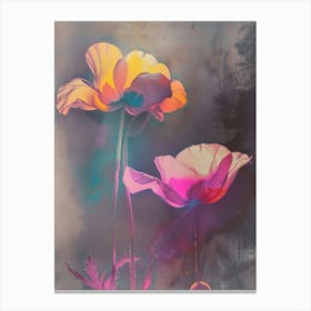 Iridescent Flower Poppy 1 Canvas Print