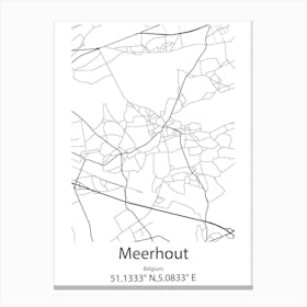 Meerhout,Belgium Minimalist Map Canvas Print