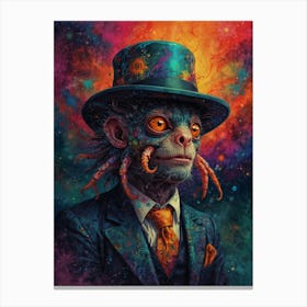 Monkey In A Top Hat 1 Canvas Print
