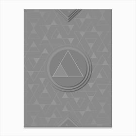 Geometric Glyph Sigil with Hex Array Pattern in Gray n.0272 Canvas Print