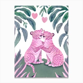I Love You Valentines Leopards Canvas Print