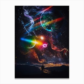 The Cosmic Of The Universe City Lights Canvas Print